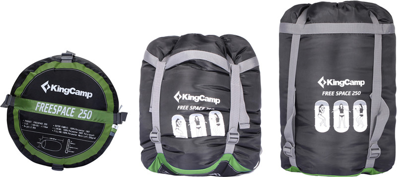 Cпальный мешок Free Space 250, черный, King Camp