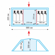 Палатка Brest 6 v2, зеленый цвет, Tramp